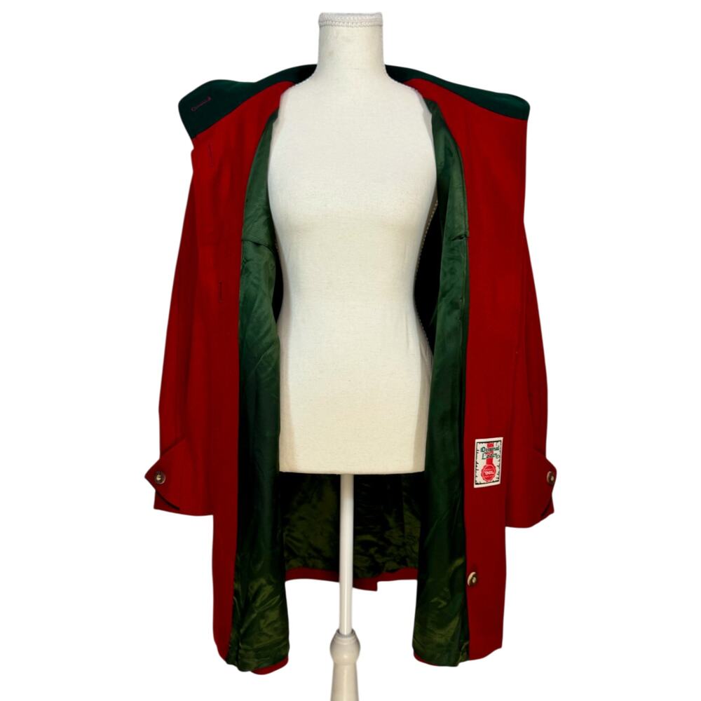 Original VTG Keil Loden München Red Virgin Wool Coat 38 Alpine Bavarian German - Picture 2 of 16